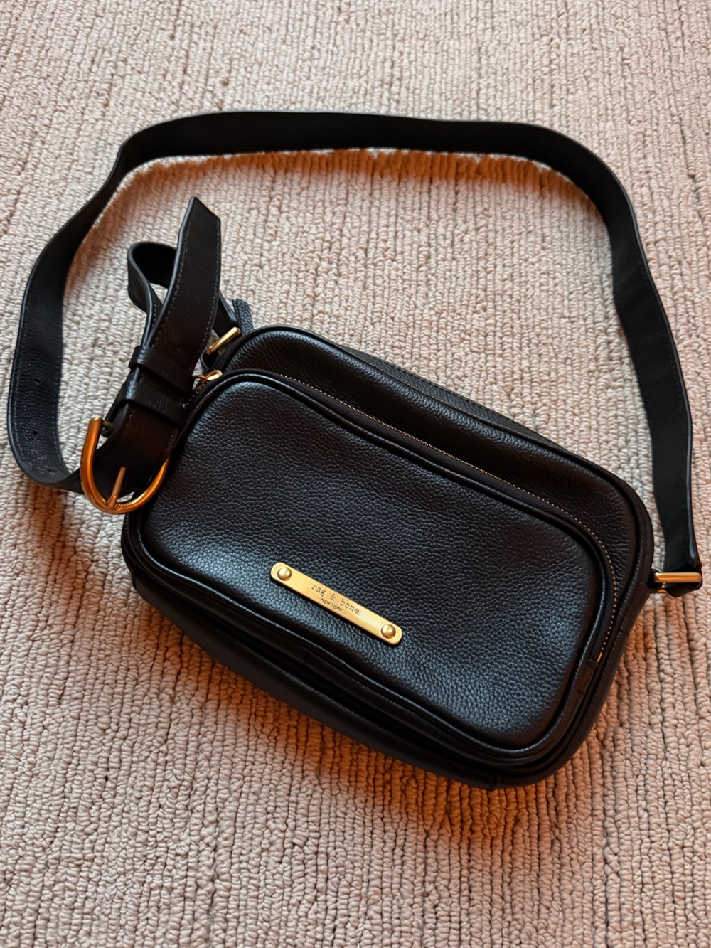 RAG & BONE The Perfect Size Black Leather Crossbody Camera Bag NEW $360!!